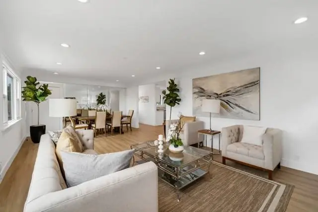 Living and dining after renovation, Los Angeles