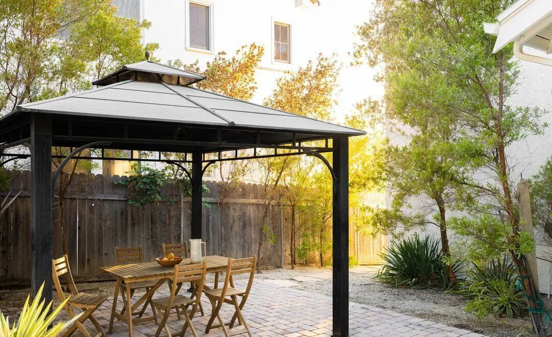 Rear yard, pergola and pavers, Los Angeles